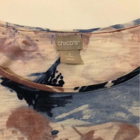 Chicos Blouse Blue Size 1 - Picture 8 of 10